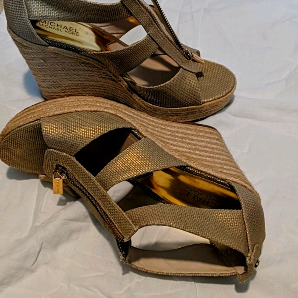 Michael Kors Damita Wedge Sandal Gold